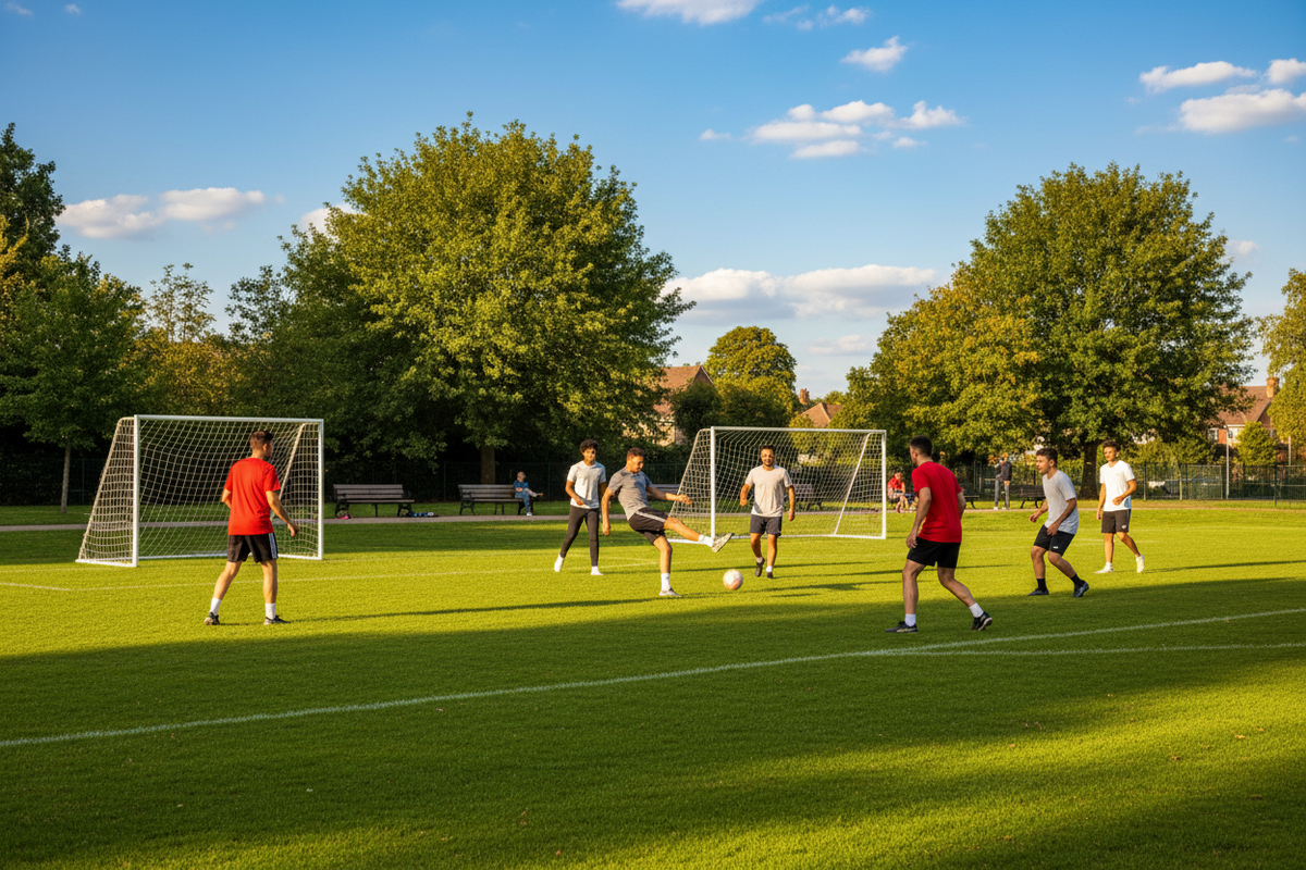 football at the local park
